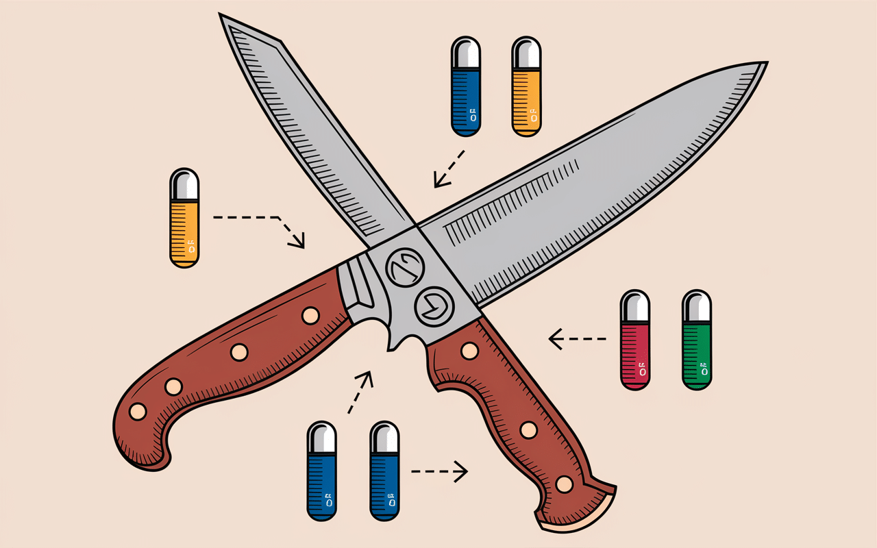 Diagramme technique mitre couteau