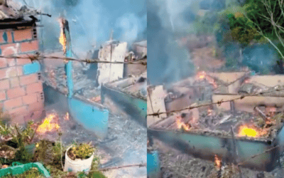 Incendio dejó sin vivienda a una familia en una zona rural de San Carlos