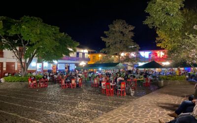 Jardín, una mezcla de café, flores y carmín
