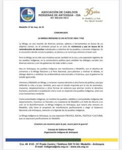 La Minga hace presencia en Medellín