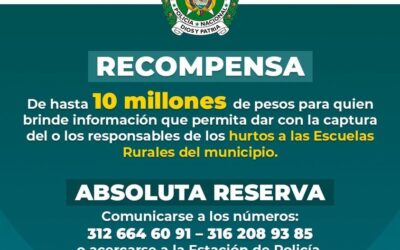 Ofrecen recompensa por información de los responsables del hurto a la institución de El Carmen