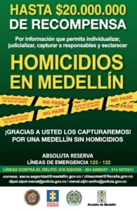 Medellín disminuyó en un 10% los homicidios y es la ciudad con mejores resultados entre las grandes capitales de Colombia