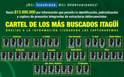 Itagüí da a conocer nuevo cartel de los más buscados