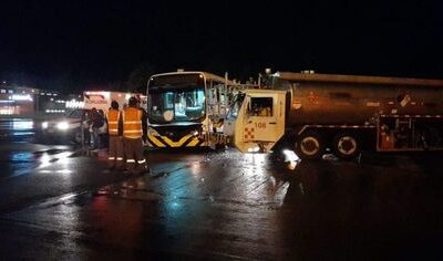 Nueve lesionados dejó accidente en la plataforma del aeropuerto JMC
