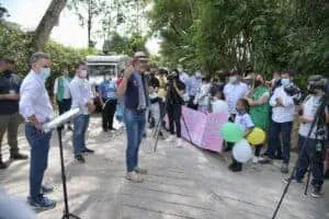 Gobernador anunció el inicio del Plan de Acueducto y Alcantarillado en Támesis y entregó 4 kilómetros de Placa Huella