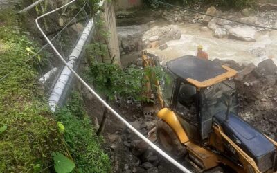 Empezaron las obras de mitigación en el punto critico del puente de Aprocal en Liborina