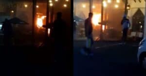 Bomberos atienden incendio en centro comercial de El Retiro