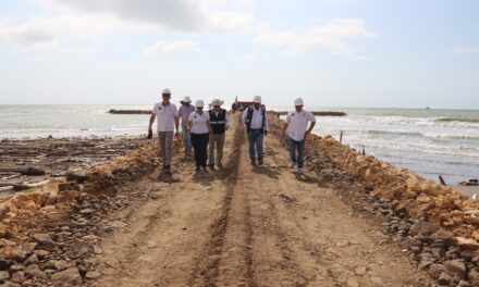 Obras para la mitigación de la erosión en zona cercana al volcán de lodo en Arboletes, avanzan en más del 70%
