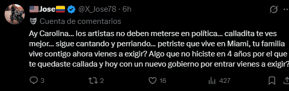reacción a carta