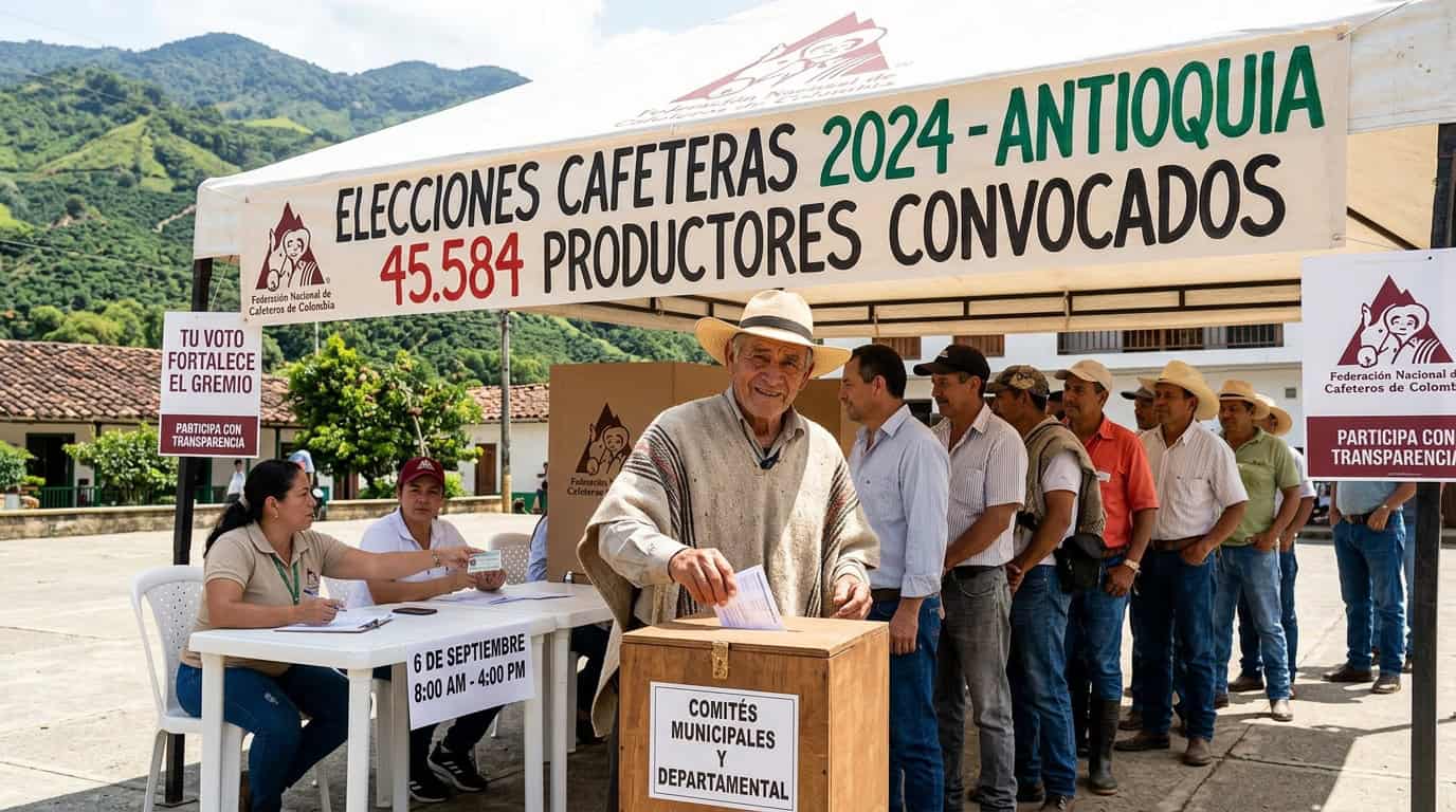 imagen de referencia: Antioquia tendrá elecciones cafeteras el 6 de septiembre; 45.584 caficultores están convocados