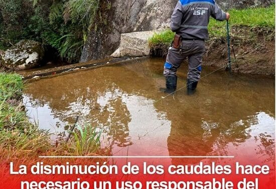 El Carmen de Viboral alerta por caída del 33% en caudales del acueducto urbano