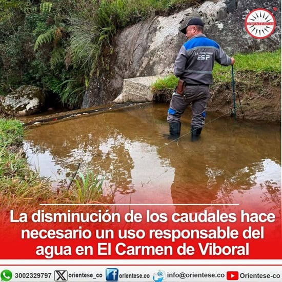 Imagen de referencia sobre los caudales del acueducto en El Carmen de Viboral