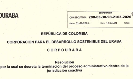 CORPOURABÁ cita a 20 personas y entidades para notificación personal