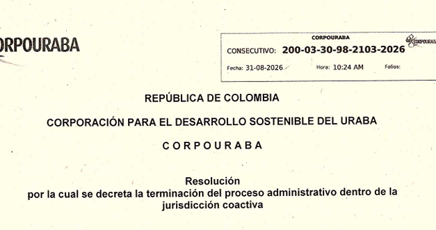 CORPOURABÁ cita a 20 personas y entidades para notificación personal