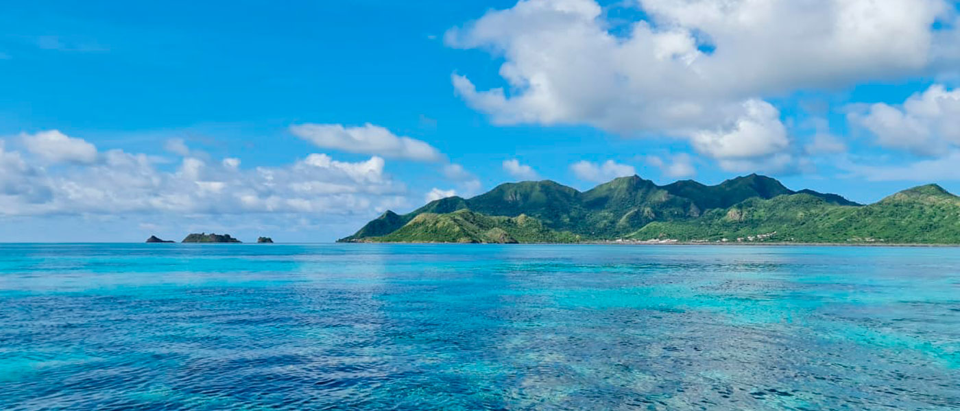 Vista de referencia de Crab Cay en el Parque Nacional Natural Old Providence McBean Lagoon