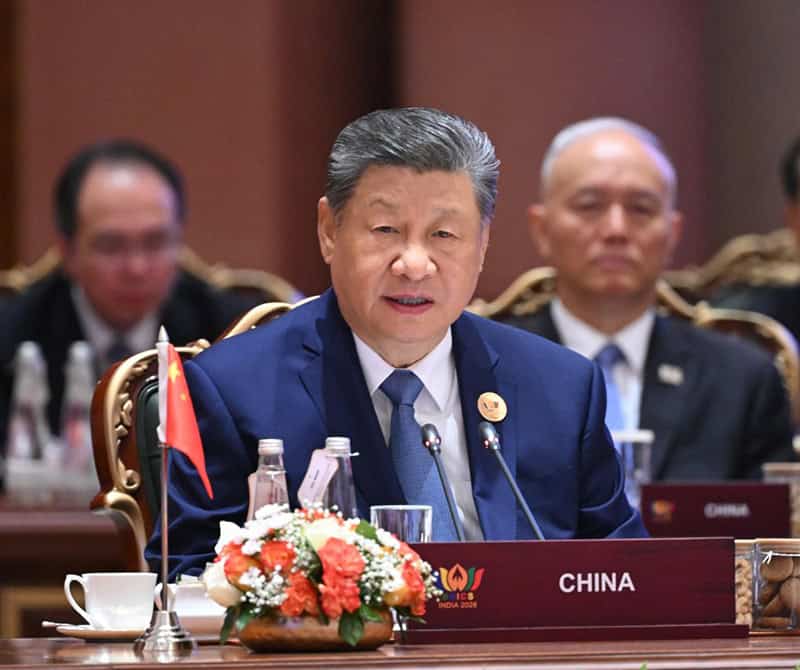 Xi Jinping durante la cumbre BRICS en Nueva Delhi