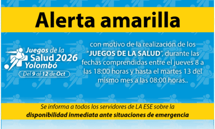 Hospital San Rafael de Yolombó declara alerta amarilla por Juegos de la Salud 2026