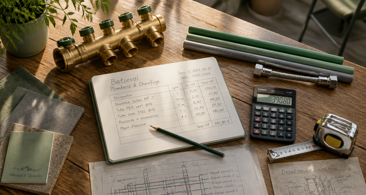 batievol plomberie et chauffage devis sur bureau
