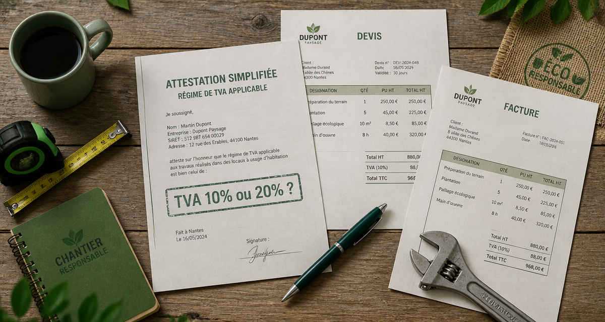 comment savoir si tva à 10 ou 20 travaux documents artisan