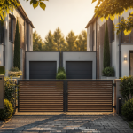 maison mitoyenne par le garage façade moderne