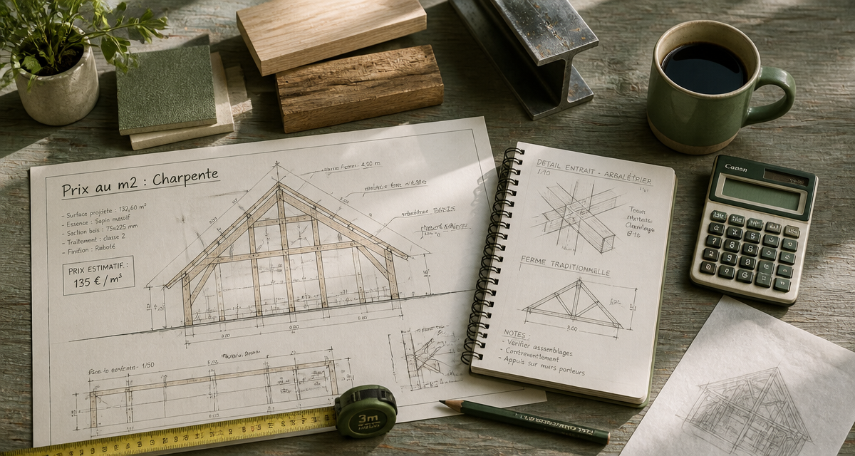 prix m2 charpente bureau architecte plans bois