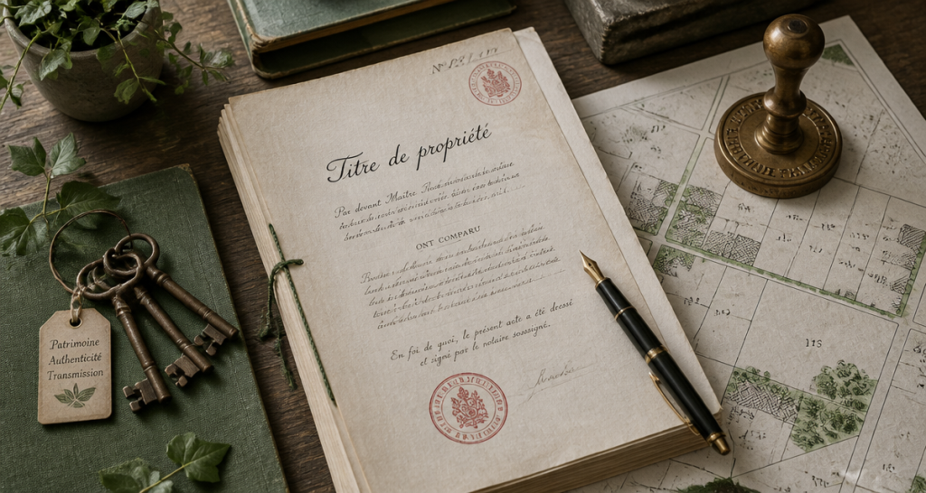 titre de propriété maison document clés plan notaire