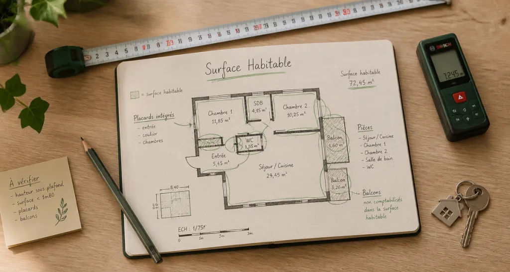 plan placard surface habitable