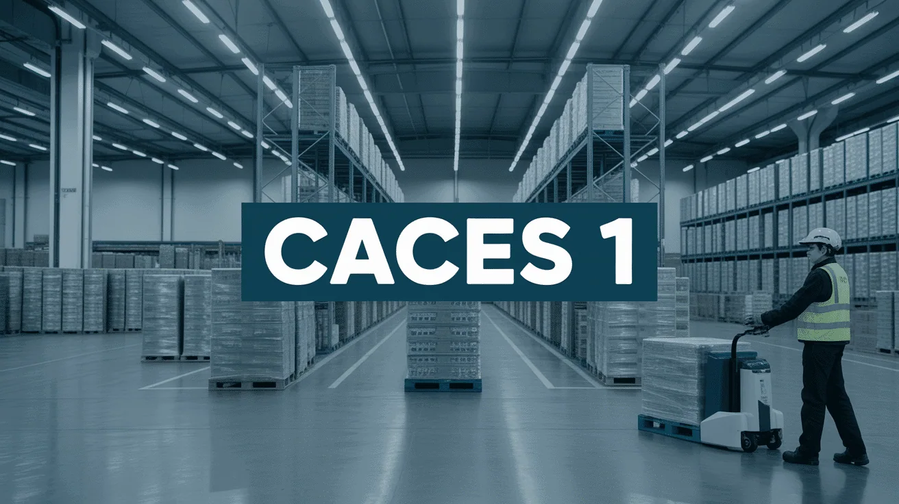 entrepôt avec transpalettes et gerbeurs