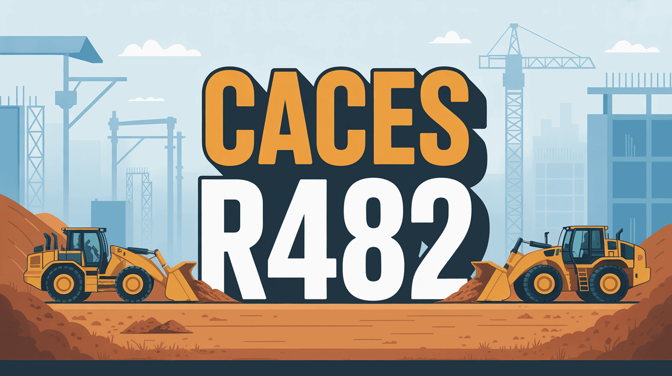 Chantier avec engins, CACES R482