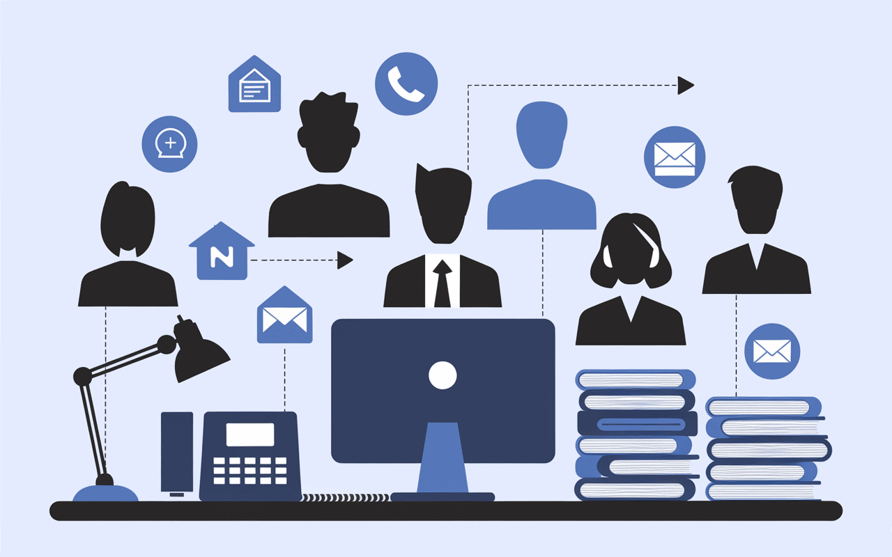 Bureau moderne de service client