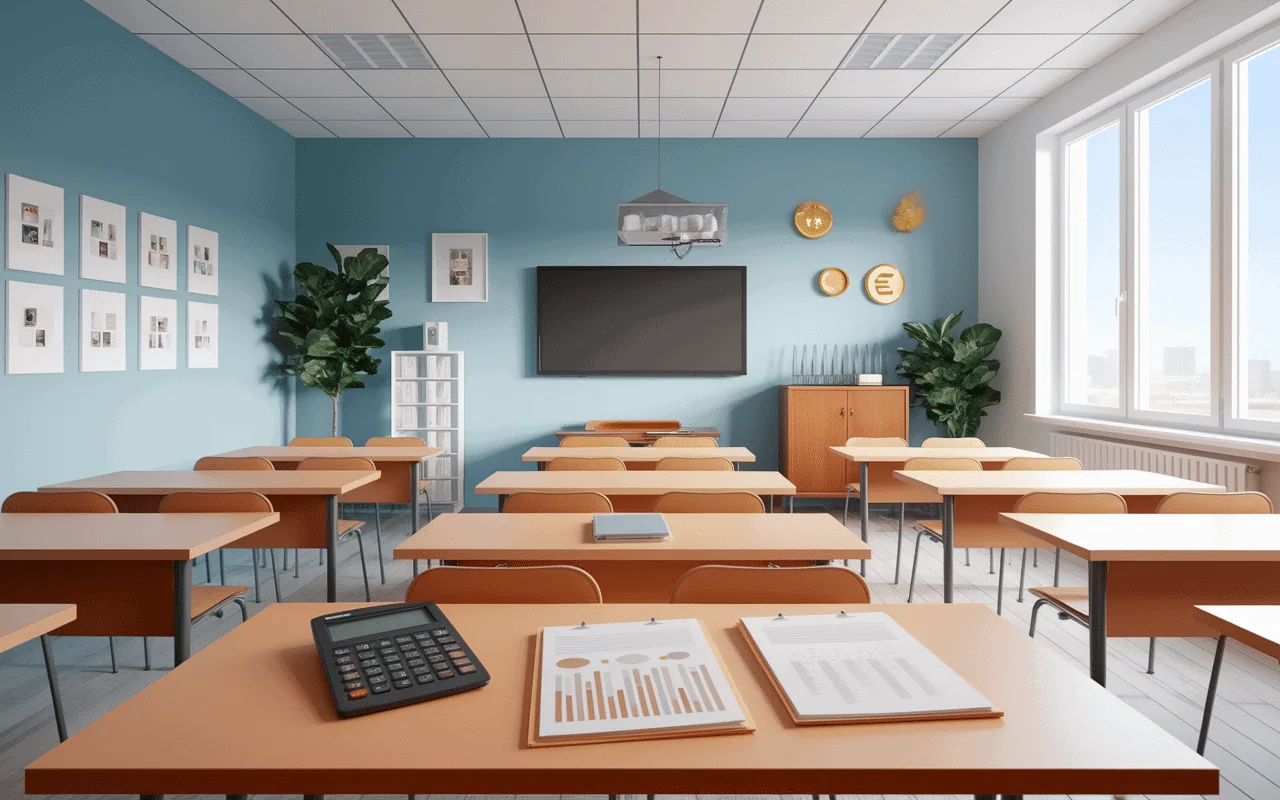 salle de formation CACES 1 avec symboles euros