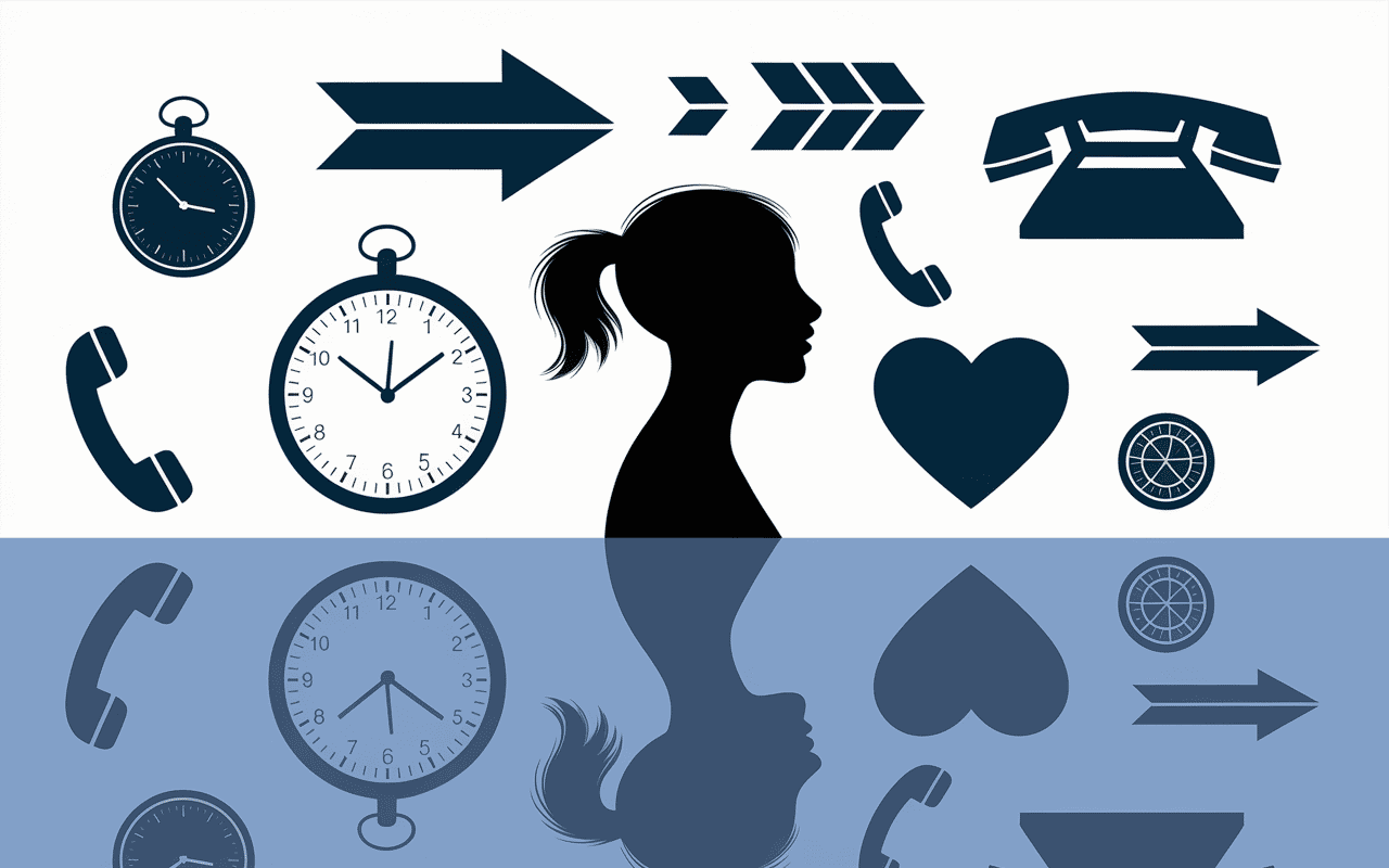 Silhouette réfléchissante avec symboles