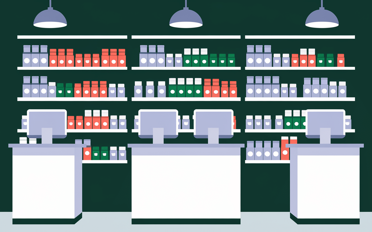 Étals pharmacie avec ovules mycose