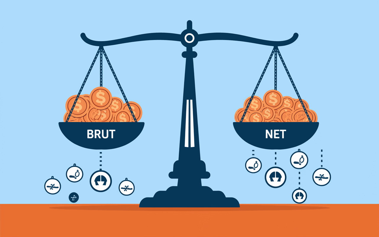 Balance illustration brut contre net