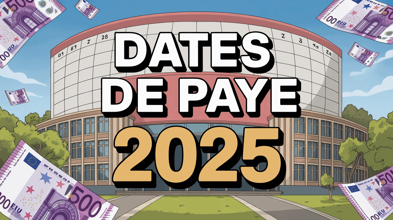 Vue aérienne calendrier date paye prof 2025