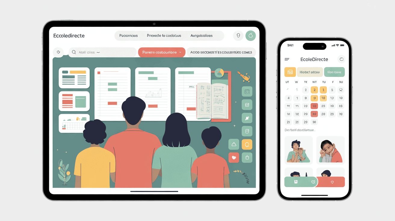 Interface Ecole Directe sur tablette et smartphone