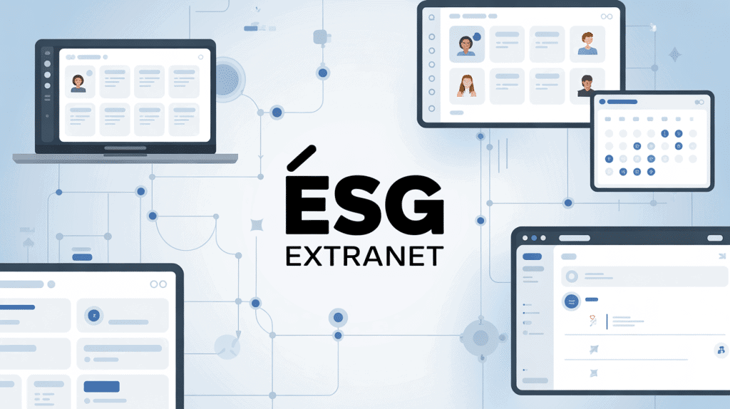 Interface ESG Extranet avec tableaux de bord numériques