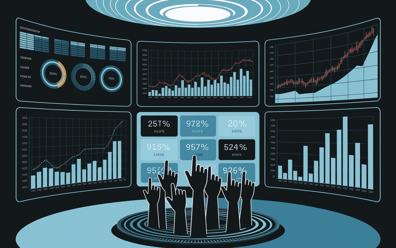Dashboard graphique et indicateurs tendance
