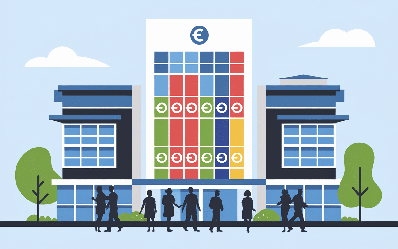 Scene stylisée infirmiers secteur public avec grille salariale