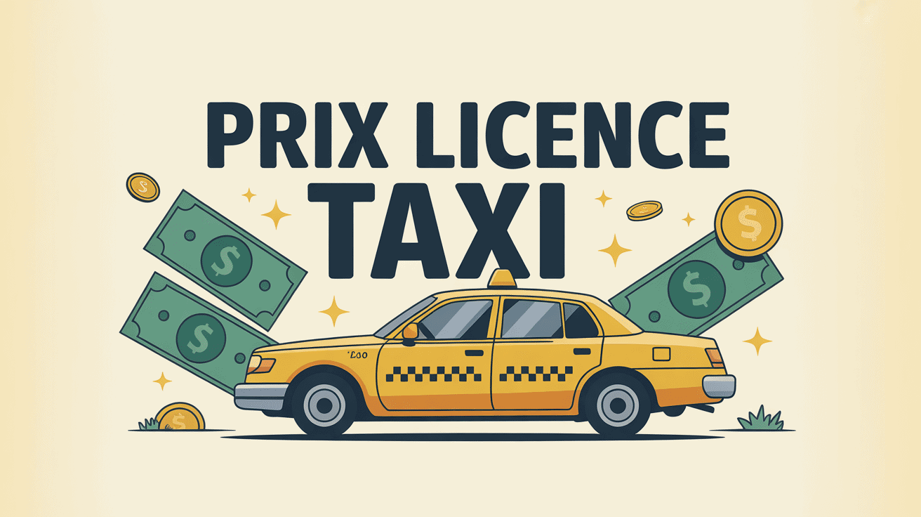 Illustration stylisée d'un taxi jaune avec éléments d'argent
