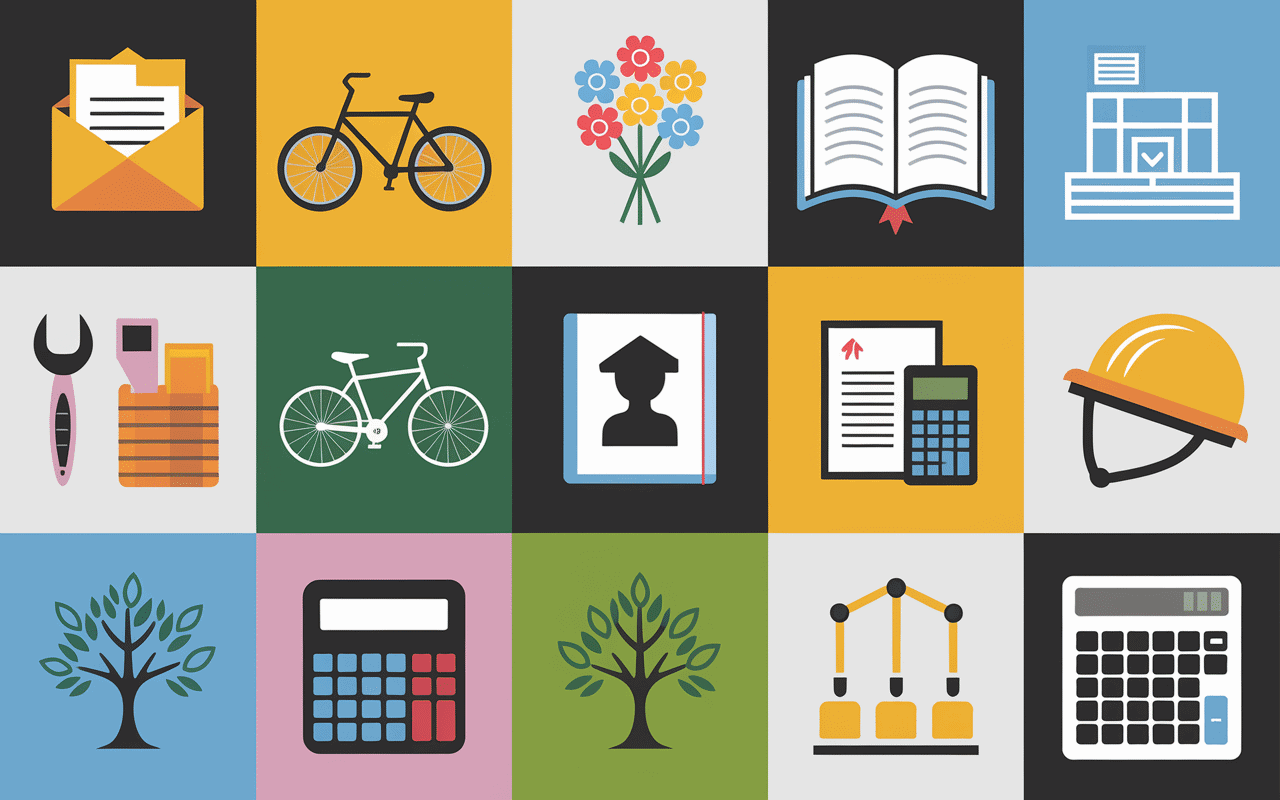 collage metier en f symboles professionnels