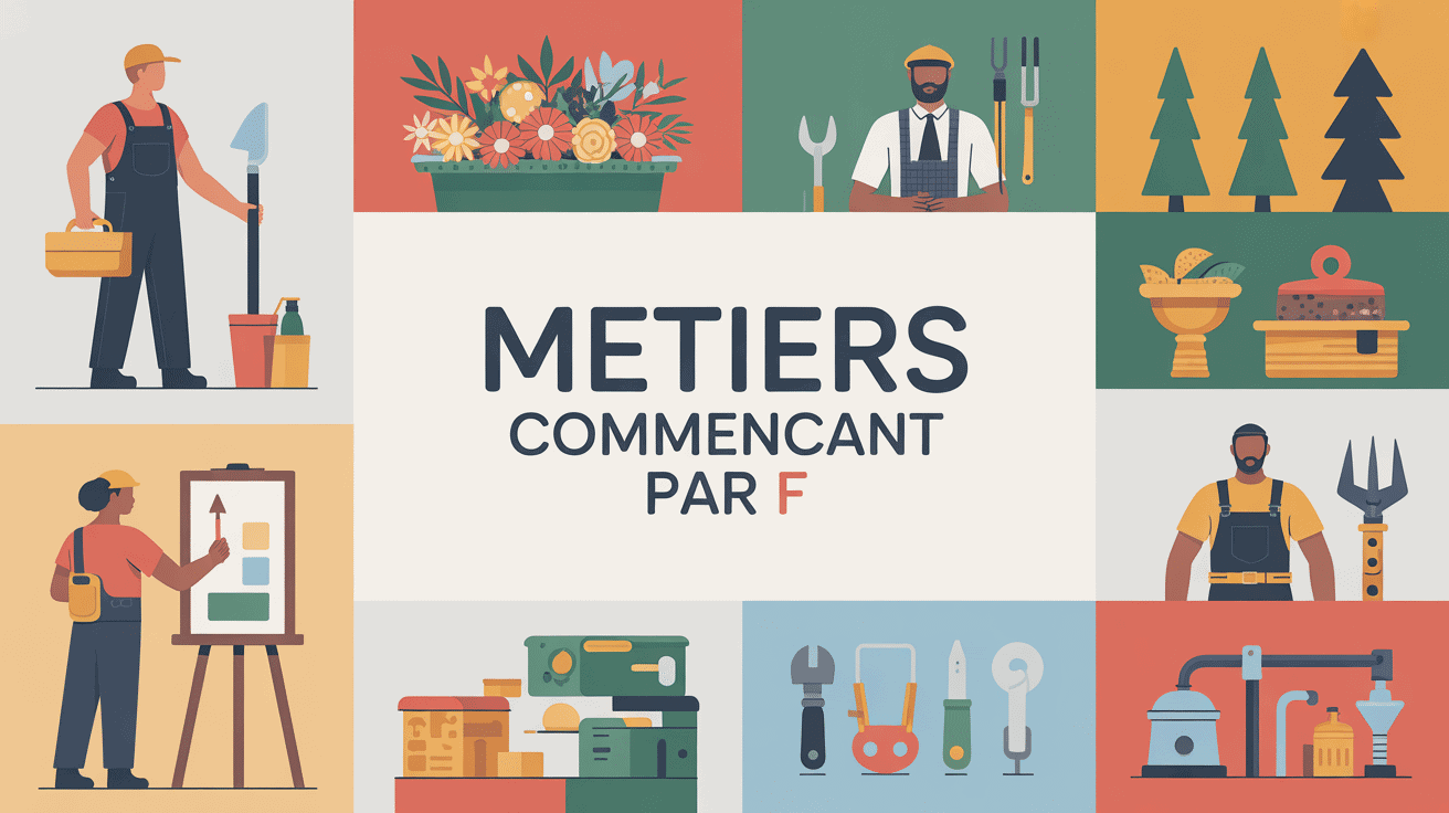 illustration metier en f mosaïque des métiers