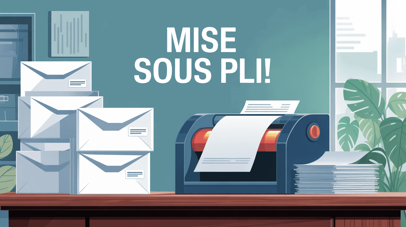 Mise sous pli machine automatisée enveloppes bureau