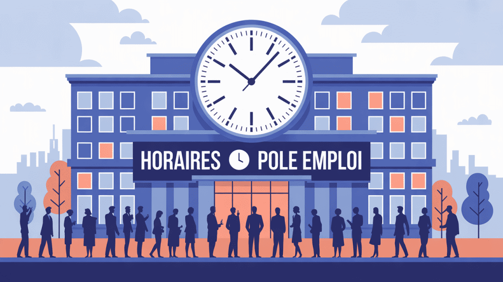 pole emploi horaire bâtiment avec horloge