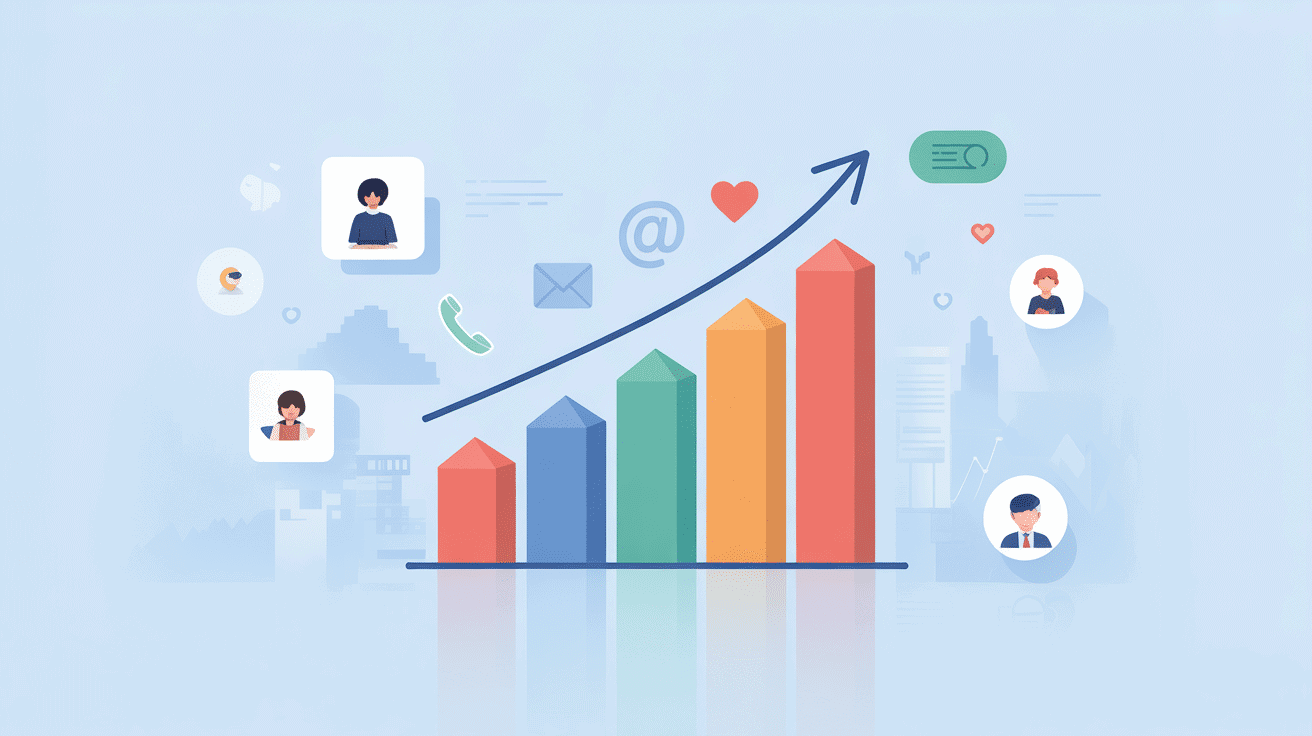 graphique ascendant efficacité commerciale rocket reach