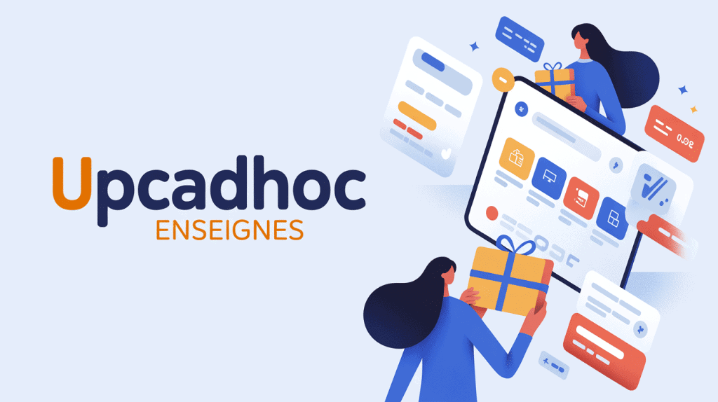 upcadhoc enseignes illustration commerce moderne cartes cadeaux