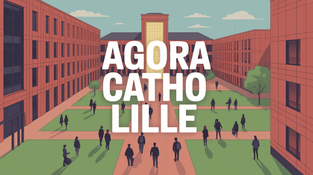 Vue aérienne campus agora catho lille