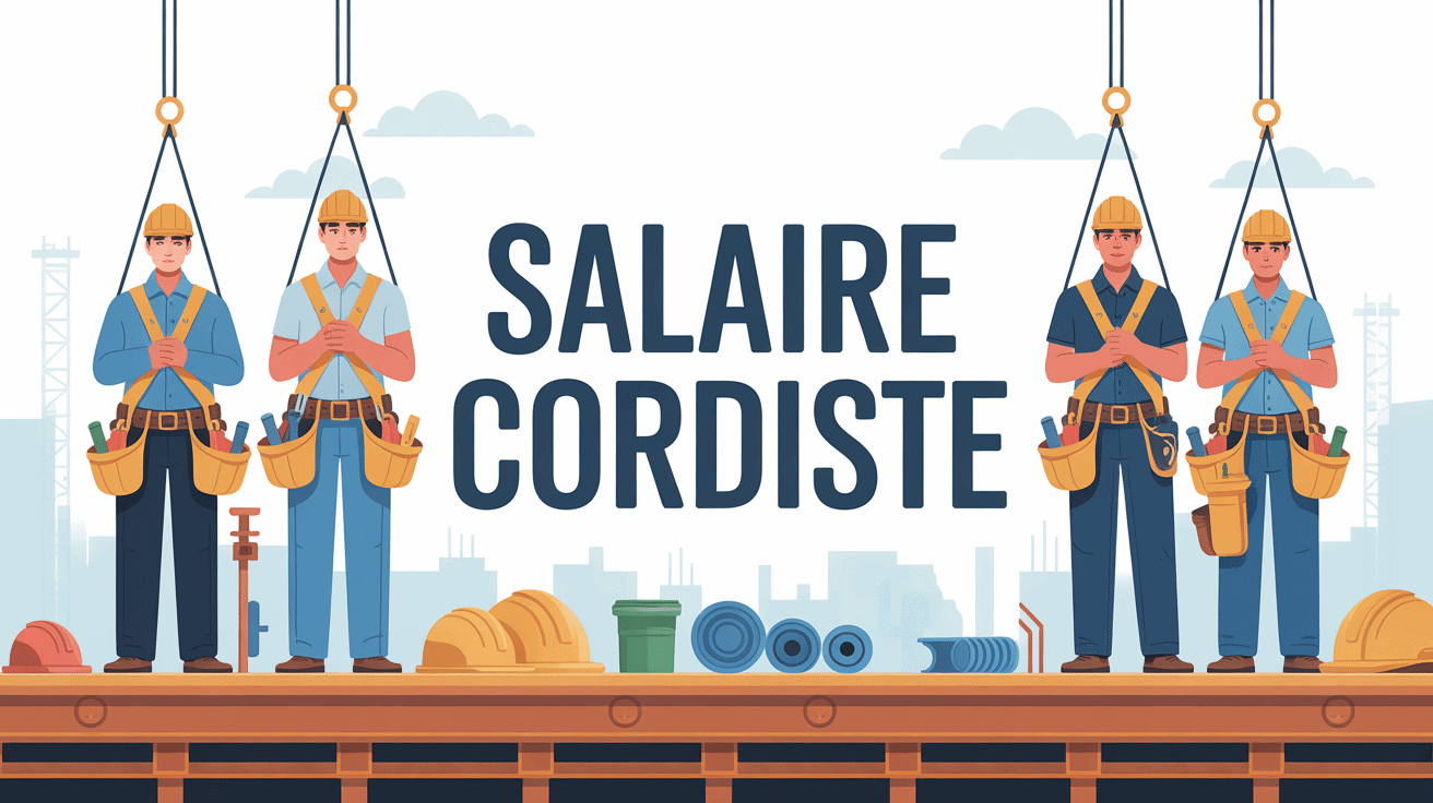 cordiste salaire sur chantier, illustration vectorielle moderne