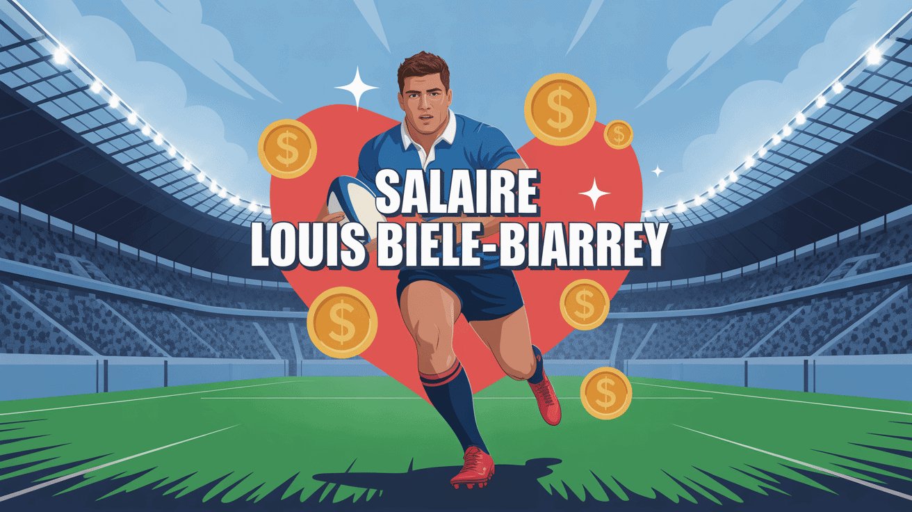 illustration moderne représentant le salaire louis bielle-biarrey dans le rugby français