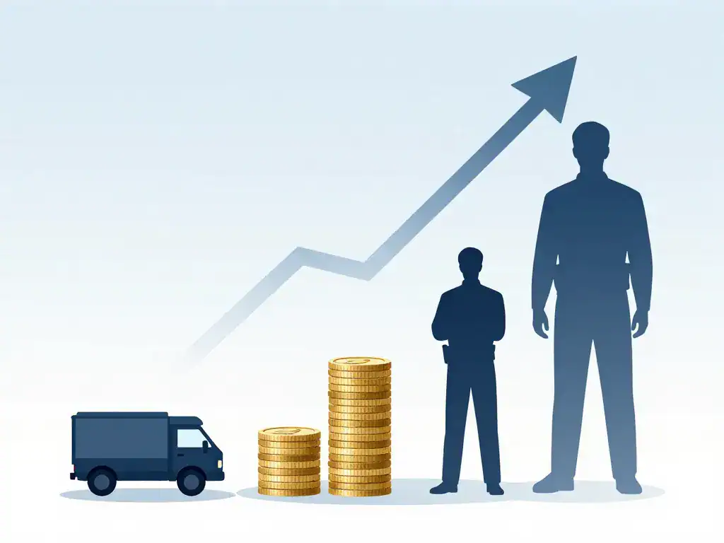 Graphique progression salaire convoyeur de fond début carrière
